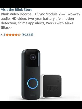 2 Blink Video Doorbell with Sync Module2 - Black